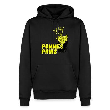 Pommes Prinz Fritten Pommesliebe Kartoffel - Männer Premium Bio Hoodie - Schwarz - Vorne - Nico (187cm)