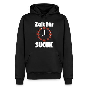 Zeit für Sucuk türkische Wurst Knoblauchwurst - Männer Premium Bio Hoodie - Schwarz - Vorne - Nico (187cm)