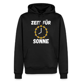 Zeit für Sonne Sommer Sonnenschein - Männer Premium Bio Hoodie - Schwarz - Vorne - Nico (187cm)
