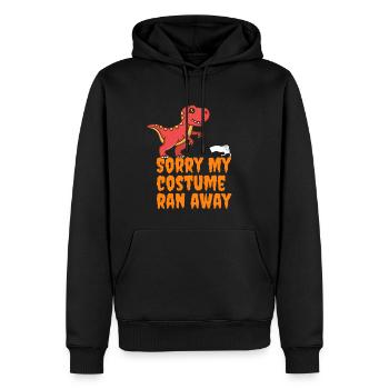 Halloween Kostüm rennt weg Dino - Männer Premium Bio Hoodie - Schwarz - Vorne - Nico (187cm)