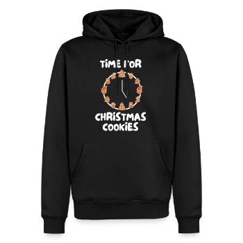 Time for Christmas cookies cookies X-Mas - Men’s Premium Organic Hoodie - black - Front - Nico (187cm)