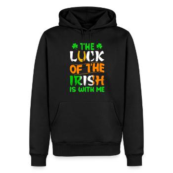 Le bonheur des Irlandais est avec moi La Saint-Patrick - Sweat à capuche Premium bio Homme - noir - Devant - Nico (187cm)