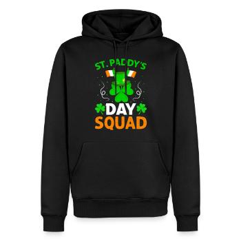 St. Patrick's Day Squad Irish Pride Clover - Men’s Premium Organic Hoodie - black - Front - Nico (187cm)