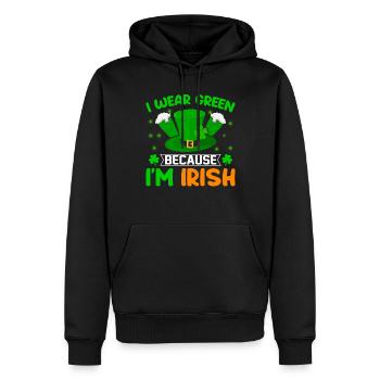 St. Patrick's Day Irish Pride Proud Clover Green - Men’s Premium Organic Hoodie - black - Front - Nico (187cm)
