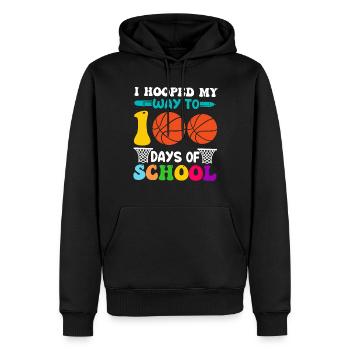 100 Days School Beginners Basketball colorful - Men’s Premium Organic Hoodie - black - Front - Nico (187cm)