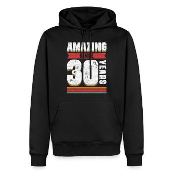 30 Years Of Being Awesome - Amazing 30th Birthday - Men’s Premium Organic Hoodie - black - Front - Nico (187cm)