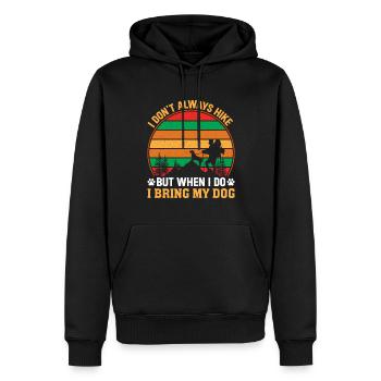 Ich wandere nicht oft aber wenn mit meinem Hund - Männer Premium Bio Hoodie - Schwarz - Vorne - Nico (187cm)