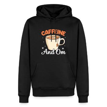 Coffee & Relaxation Caffeine Relax - Men’s Premium Organic Hoodie - black - Front - Nico (187cm)