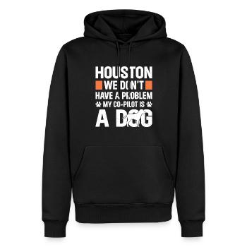 Houston mein Co-Pilot ist ein Hund - Männer Premium Bio Hoodie - Schwarz - Vorne - Nico (187cm)