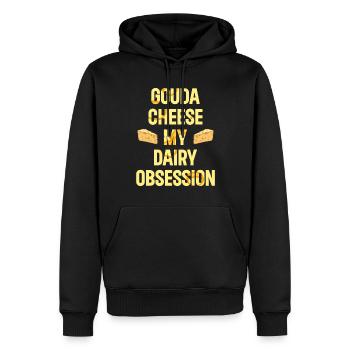 Gouda Käse Besessenheit Käsesucht Gouda Sucht - Männer Premium Bio Hoodie - Schwarz - Vorne - Nico (187cm)