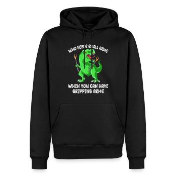 Lustiger Dino Dinosaurier Cooler T-Rex - Männer Premium Bio Hoodie - Schwarz - Vorne - Nico (187cm)