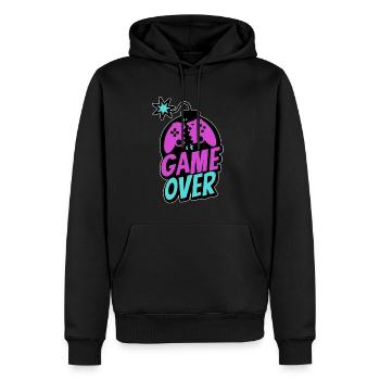 Game Over Controller Console Gamer Pro Gaming - Men’s Premium Organic Hoodie - black - Front - Nico (187cm)