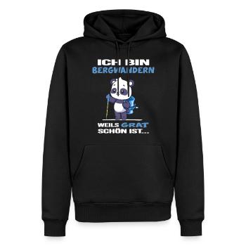 Bergwandern Gratwanderung Berghütte servus alpin - Männer Premium Bio Hoodie - Schwarz - Vorne - Nico (187cm)
