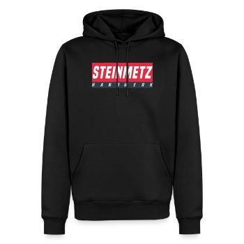 Steinmetz T-Shirt - Männer Premium Bio Hoodie - Schwarz - Vorne - Nico (187cm)