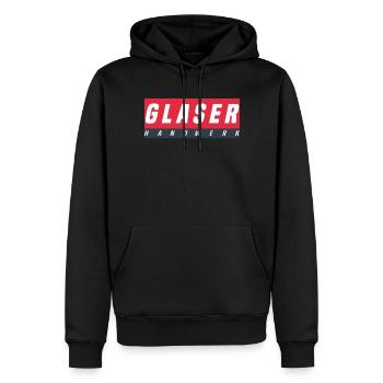 Glaser T-Shirt - Männer Premium Bio Hoodie - Schwarz - Vorne - Nico (187cm)