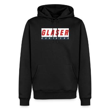 Glaser T-Shirt - Männer Premium Bio Hoodie - Schwarz - Vorne - Nico (187cm)