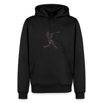 Tee graphique de baseball avec conception de motifs de mots. - Sweat à capuche Premium bio Homme - noir - Devant - Nico (187cm)