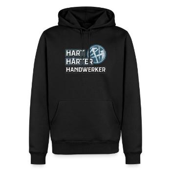 Dachdecker T-Shirt - Männer Premium Bio Hoodie - Schwarz - Vorne - Nico (187cm)