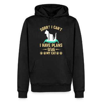 I can't have plans with my cat - Men’s Premium Organic Hoodie - black - Front - Nico (187cm)