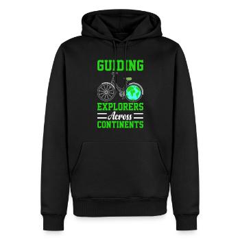 Tourguide Reiseführer Entdecker Guide - Männer Premium Bio Hoodie - Schwarz - Vorne - Nico (187cm)