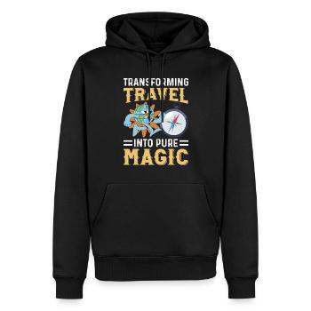 Transform journeys into pure magic compass world - Men’s Premium Organic Hoodie - black - Front - Nico (187cm)
