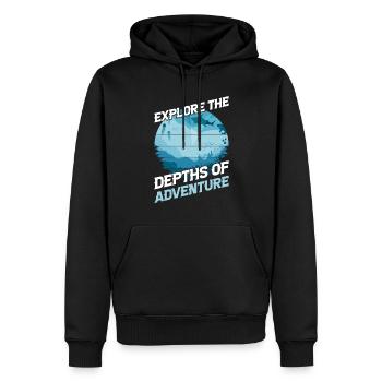 Explorez les profondeurs de l’aventure Riviera Maya - Sweat à capuche Premium bio Homme - noir - Devant - Nico (187cm)