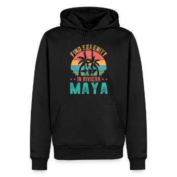 Sérénité à Riviera Maya Mexico Beach - Sweat à capuche Premium bio Homme - noir - Devant - Nico (187cm)