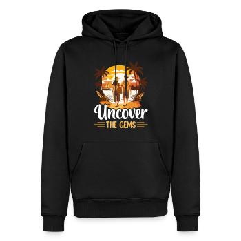 Mayan Explorer Riviera Mexique Pierres précieuses - Sweat à capuche Premium bio Homme - noir - Devant - Nico (187cm)