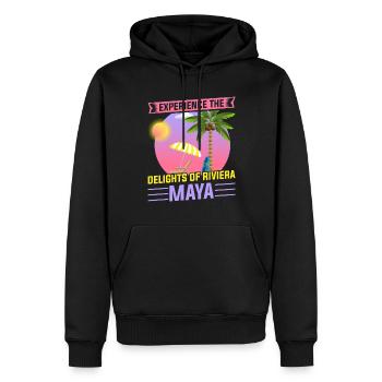 Découvrez la beauté de la Riviera Maya, Mexique - Sweat à capuche Premium bio Homme - noir - Devant - Nico (187cm)