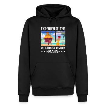 Découvrez la beauté de la Riviera Maya, Mexique - Sweat à capuche Premium bio Homme - noir - Devant - Nico (187cm)