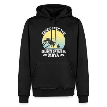 Découvrez la beauté de la Riviera Maya, Mexique - Sweat à capuche Premium bio Homme - noir - Devant - Nico (187cm)