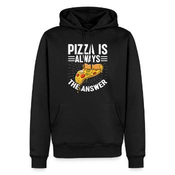 Pizza is always possible, pizza love pizza slice - Men’s Premium Organic Hoodie - black - Front - Nico (187cm)