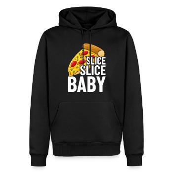 pizza pizza tranche de fromage pizza pizza pizza lover - Sweat à capuche Premium bio Homme - noir - Devant - Nico (187cm)
