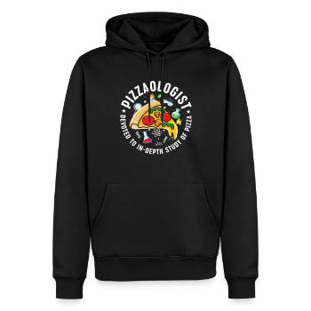 Pizza, student, pizza connoisseur, pizza maker - Men’s Premium Organic Hoodie - black - Front - Nico (187cm)