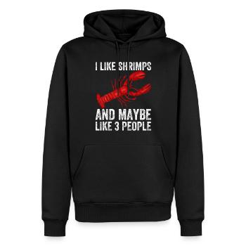 Ich mag Schrimps und andere Meeresfrüchte - Männer Premium Bio Hoodie - Schwarz - Vorne - Nico (187cm)