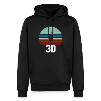fruits de mer moules crabe homard - Sweat à capuche Premium bio Homme - noir - Devant - Nico (187cm)