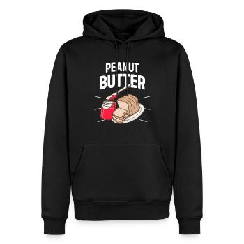 Peanut butter and jam Toast Bread Breakfast - Men’s Premium Organic Hoodie - black - Front - Nico (187cm)