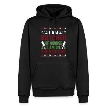 Christmas Butcher Happy Slaughter - Men’s Premium Organic Hoodie - black - Front - Nico (187cm)