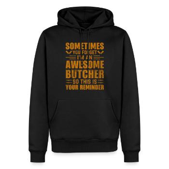 Fantastischer Metzger hier ist deine Erinnerung - Männer Premium Bio Hoodie - Schwarz - Vorne - Nico (187cm)