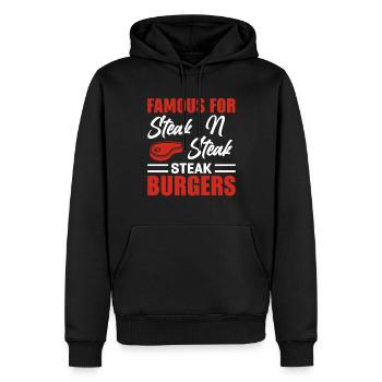 Steak Butcher Meat BBQ Burger - Sweat à capuche Premium bio Homme - noir - Devant - Nico (187cm)