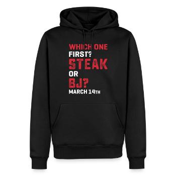 Steak et fellation Grillades de la Journée des hommes - Sweat à capuche Premium bio Homme - noir - Devant - Nico (187cm)