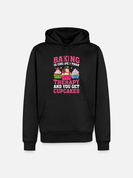 Baking is therapy baker - Men’s Premium Organic Hoodie - black