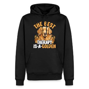 Amour des chiens - Sweat à capuche Premium bio Homme - noir - Devant - Nico (187cm)