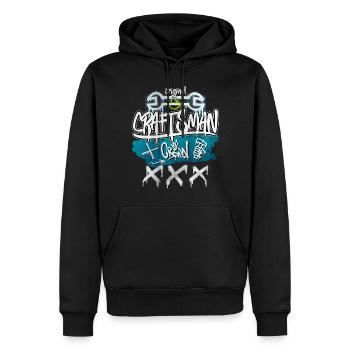 Dachdecker Handwerker Outfit und Zubehör - Männer Premium Bio Hoodie - Schwarz - Vorne - Nico (187cm)