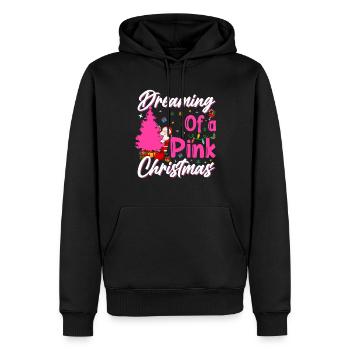 Christmas in Pink Pink Christmas Tree Santa - Men’s Premium Organic Hoodie - black - Front - Nico (187cm)
