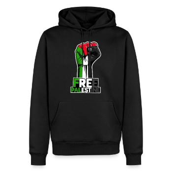 Palestine libre, drapeau patriotique palestinien, - Sweat à capuche Premium bio Homme - noir - Devant - Nico (187cm)