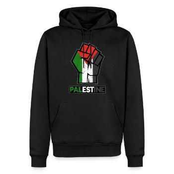 Palestine libre, drapeau patriotique palestinien, - Sweat à capuche Premium bio Homme - noir - Devant - Nico (187cm)