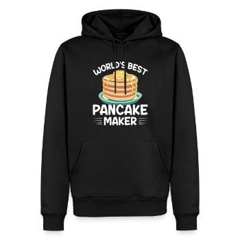 Meilleur petit-déjeuner de crêpière au monde - Sweat à capuche Premium bio Homme - noir - Devant - Nico (187cm)