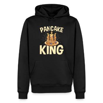 Chef du petit-déjeuner du roi des crêpes - Sweat à capuche Premium bio Homme - noir - Devant - Nico (187cm)