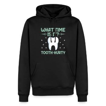 Zähne Zahnarzt Zahn Uhrzeit Zahnbehandlung - Männer Premium Bio Hoodie - Schwarz - Vorne - Nico (187cm)